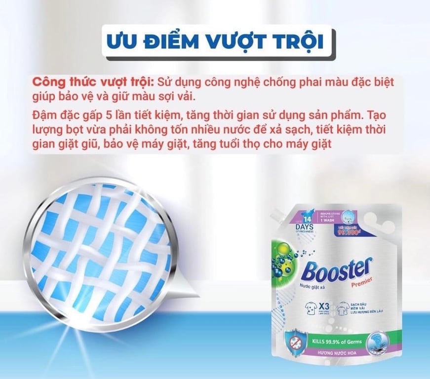 NƯỚC GIẶT XẢ BOOSTER PREMIER túi 4kg