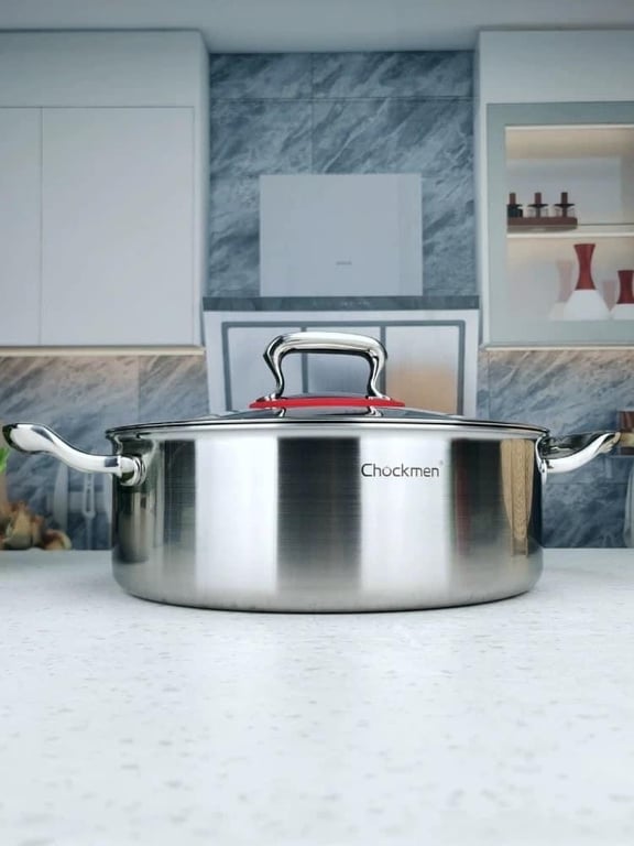 nồi lẩu inox 2 ngăn chockmen size 30cm