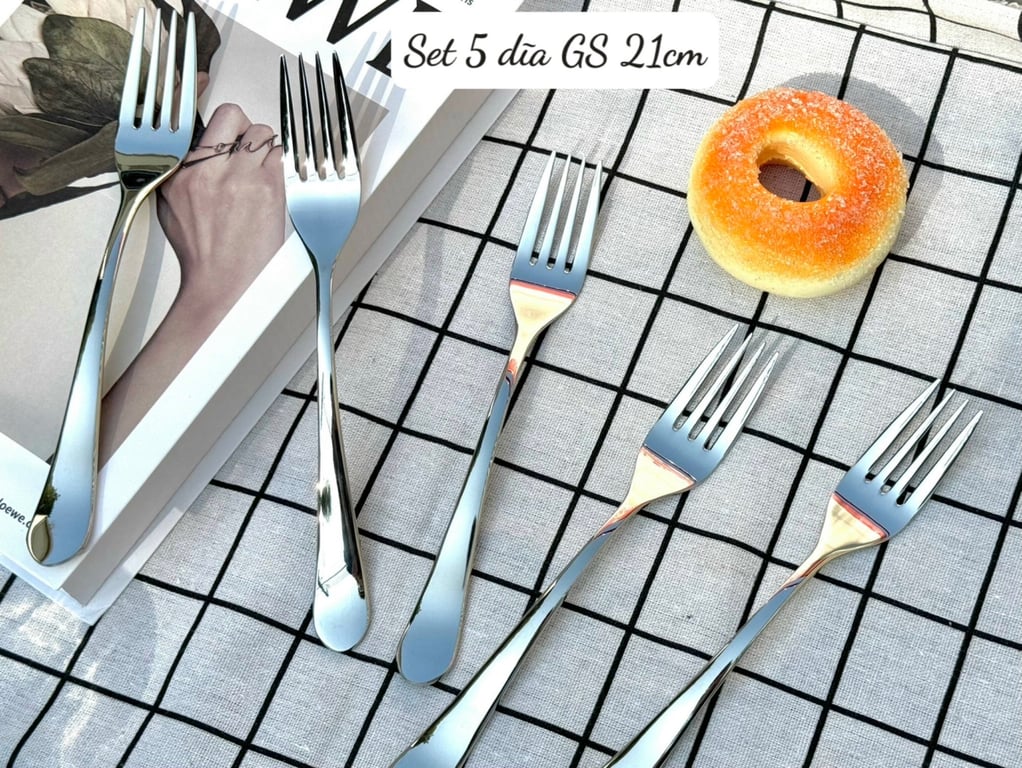 Set 5 dĩa inox cao cấp GS 21cm