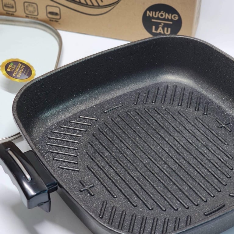 CHẢO VUÔNG ĐÁ ĐÚC BENNIX này đa năng