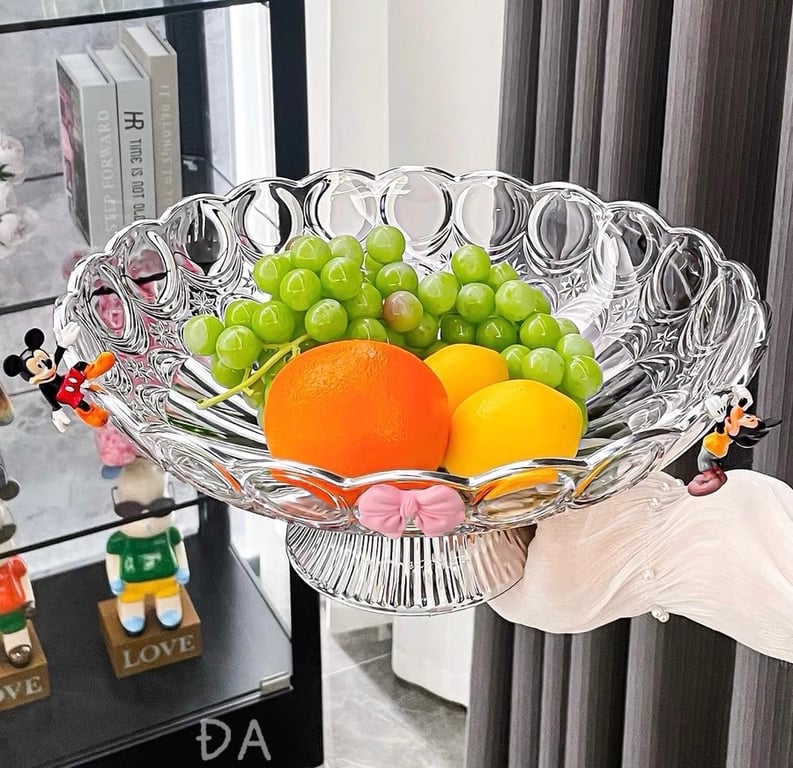 KHAY ĐỰNG HOA QUẢ LƯỢN SÓNG ĐẾ CAO CÓ LỖ THOÁT NƯỚC