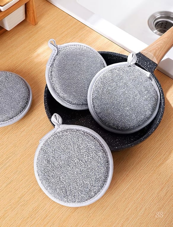 Set 3 miếng bọt biển kèm Cọ rửa xoong nồi