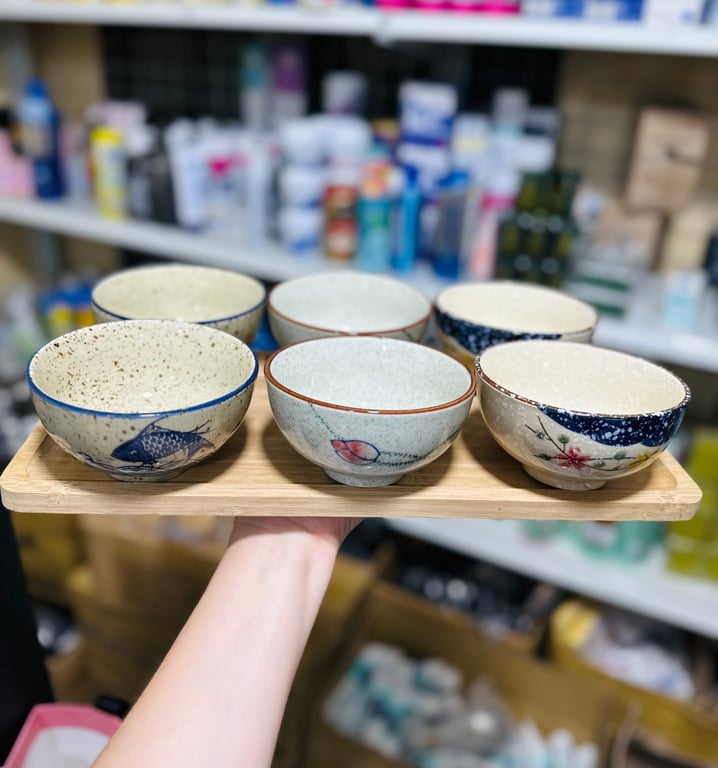 Set 6 bát cơm mẫu hoa văn cổ