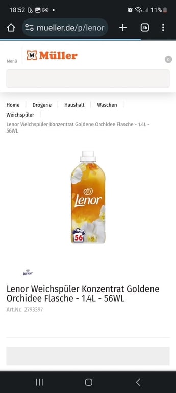 Nước xả vải cao cấp Lenor hương Hoàng Lan – Chai 1.4L