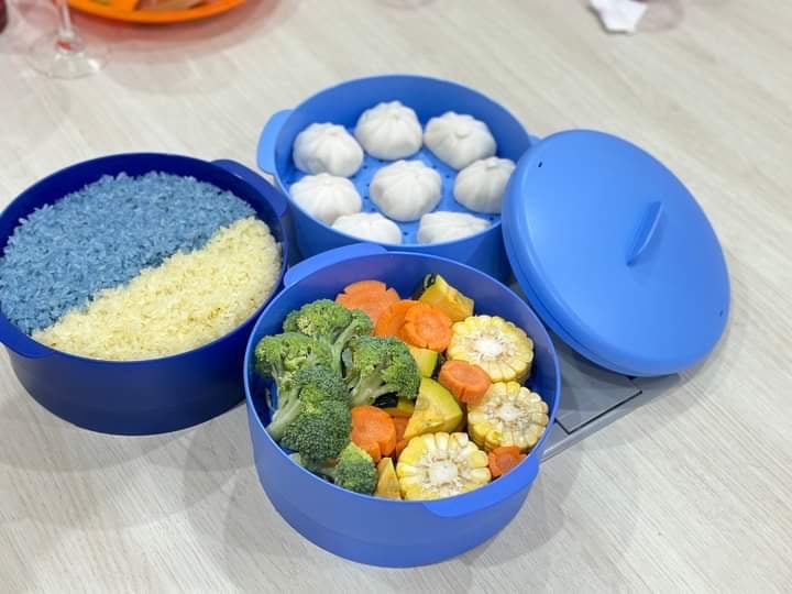 Xửng hấp Tupperware xanh