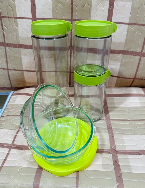 SET 5 HŨ THỦY TINH XANH CỐM SIU XINH !!!