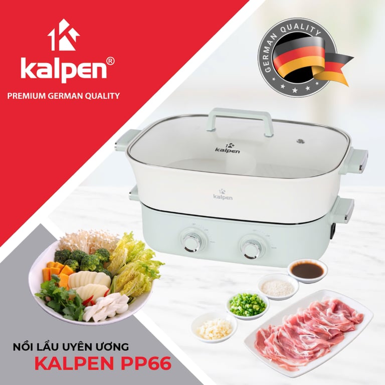 BẾP LẨU - NƯỚNG 2 NGĂN ĐA NĂNG KALPEN 6.5L PP66