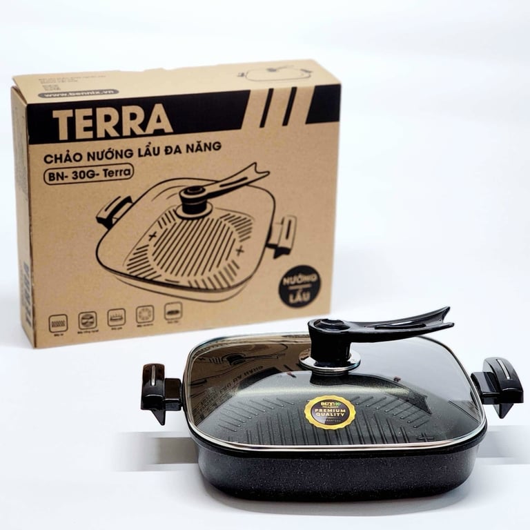 CHẢO VUÔNG ĐÁ ĐÚC BENNIX này đa năng