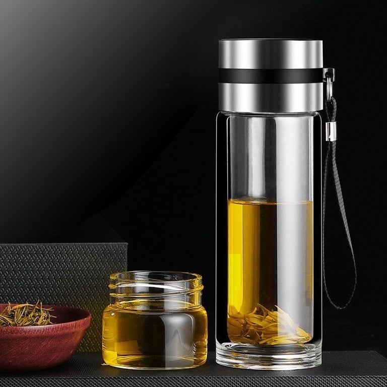 Bình Pha Trà Thủy Tinh 2 Lớp Chịu Nhiệt Lõi Lọc Inox 304