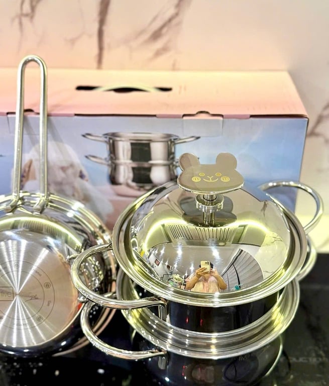 BỘ NỒI FIVESTAR BABY 3 MÓN – 3 LỚP ĐÚC LIỀN NGUYÊN KHỐI INOX 304
