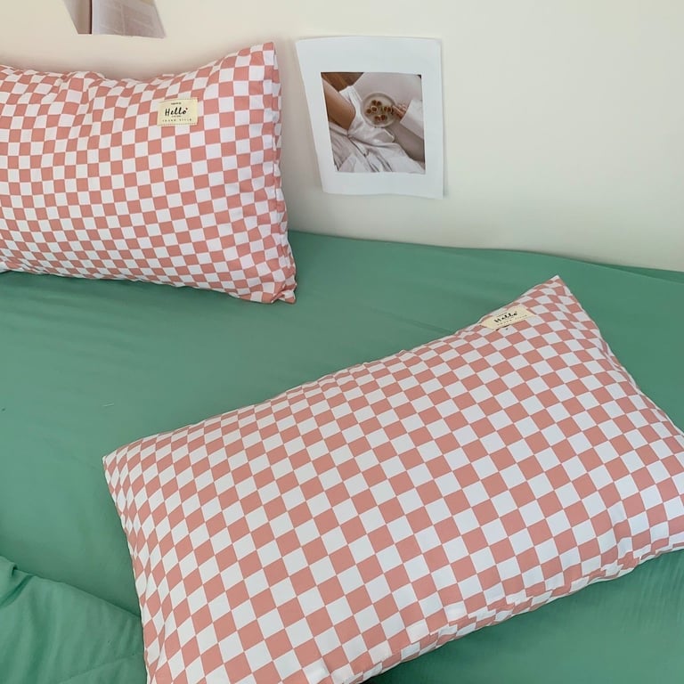 Set tiêu chuẩn 4 món đũi kẻ Basic chăn, ga, gối