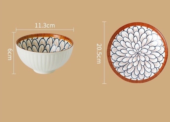 Set 6 bát phong cách Nhật men đẹp