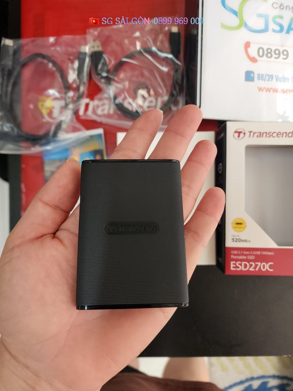 Ổ Cứng Di Động SSD Transcend 1Tb TS1TESD270C (Type-C và USB3.1/ 520Mb/s/ 460Mb/s/ Đen)
