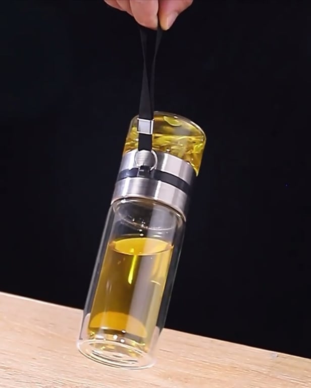 Bình Pha Trà Thủy Tinh 2 Lớp Chịu Nhiệt Lõi Lọc Inox 304