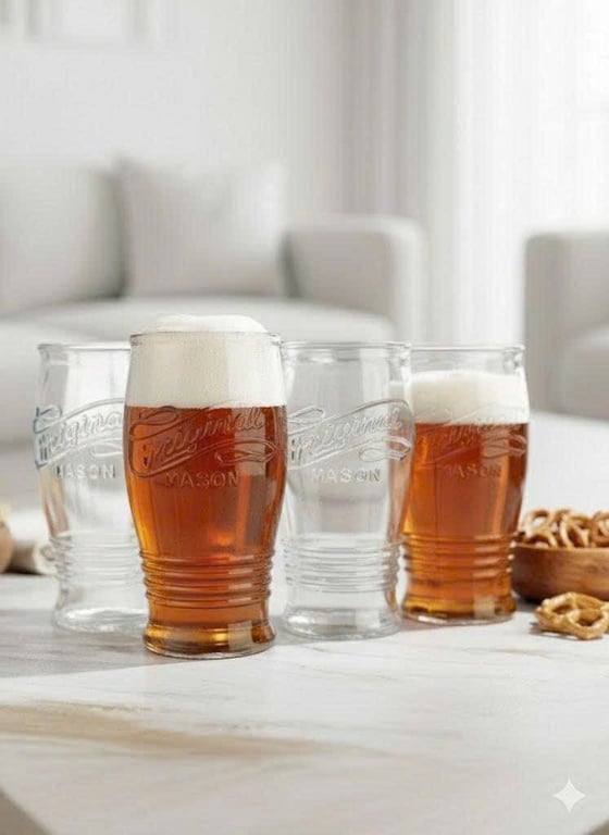 Bộ 4 Cốc Uống Bia Thủy Tinh LEBENLANG LBL1222 470ml