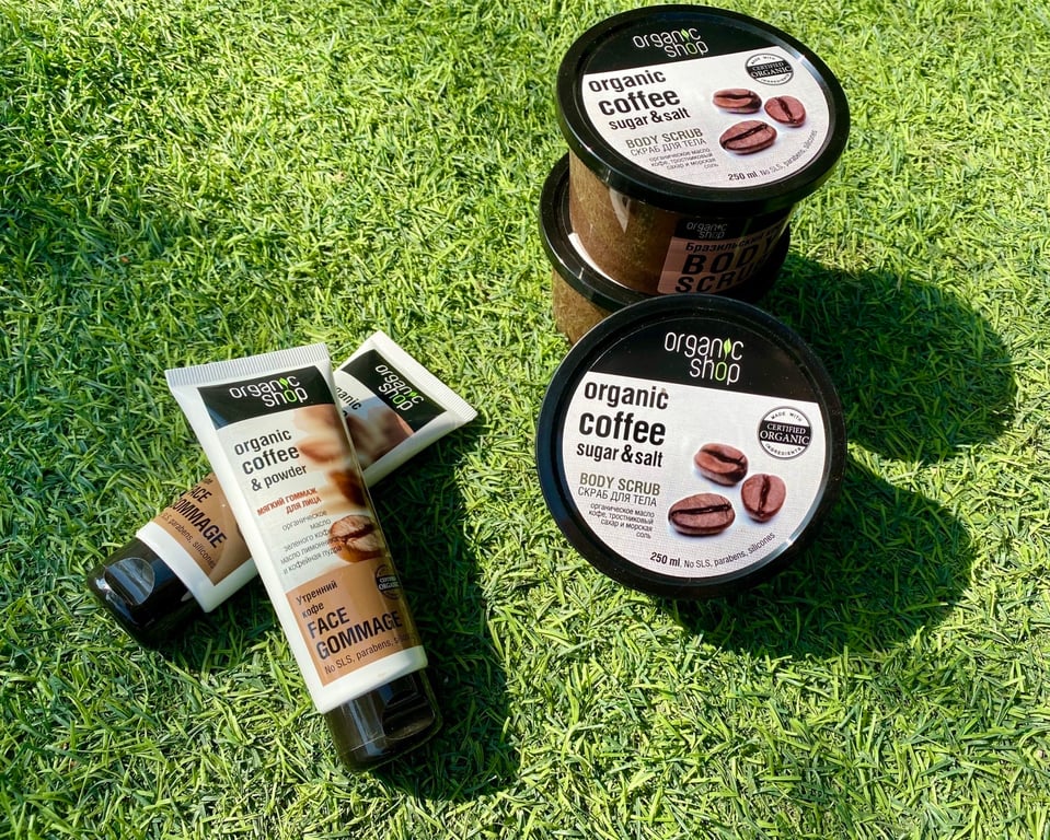 Tẩy da chết da mặt kết hợp cùng tẩy da chết toàn cơ thể  ORGANIC COFFEE