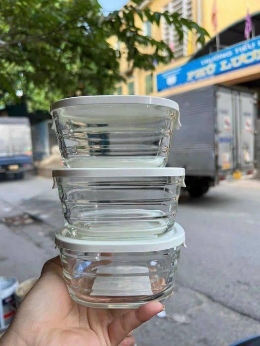 set 5 hộp thuỷ tinh kiêm khay nướng Lock&Lock 540ml