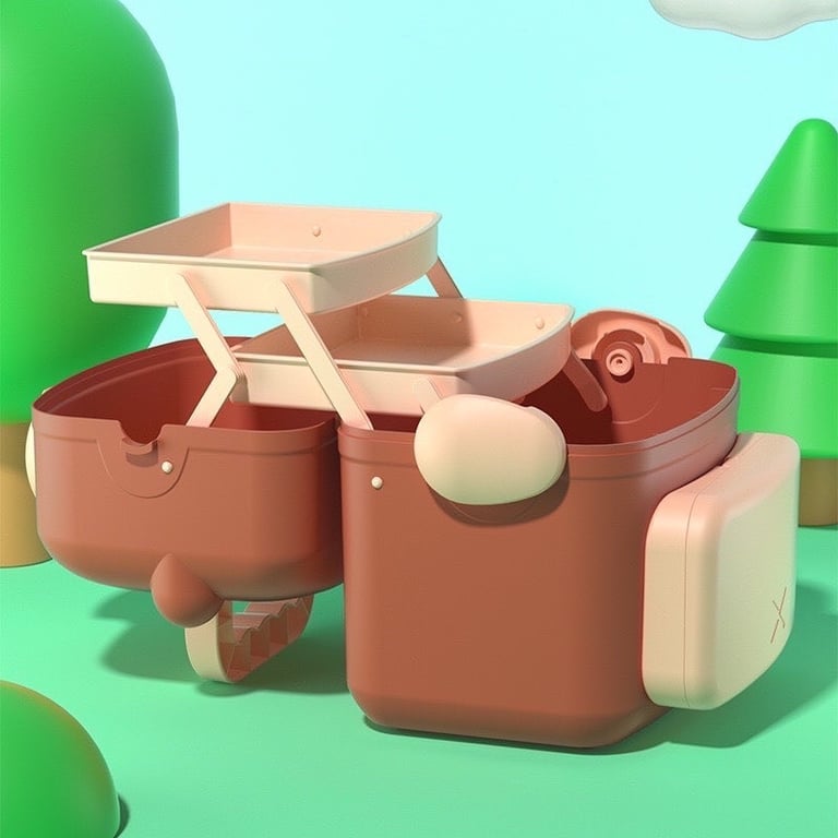 Hộp Đựng Thuốc Cỡ Lớn In Họa Tiết Hoạt Hình Chú Gấu Dễ Thương