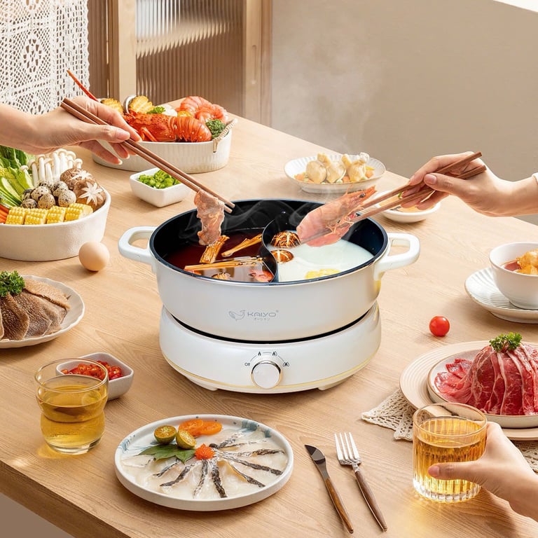 Nồi lẩu điện 2 ngăn Kaiyo size 6L (mã KHP-064)