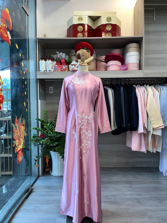 Áo dài sui hồng - size XL