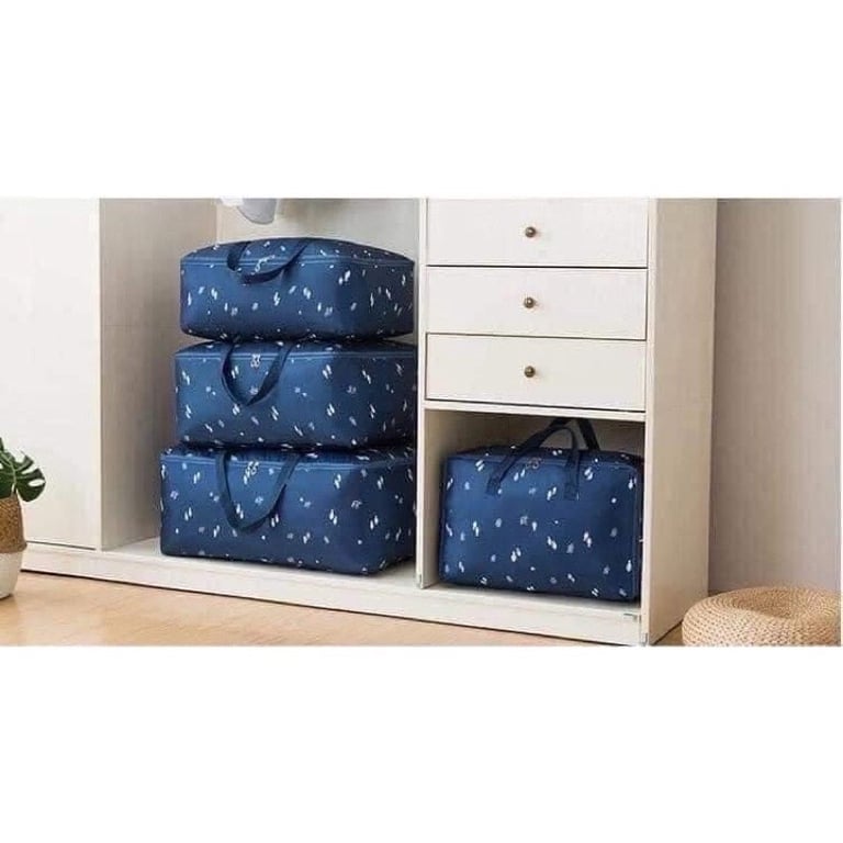 Set 3 túi đựng chăn màn hoa văn