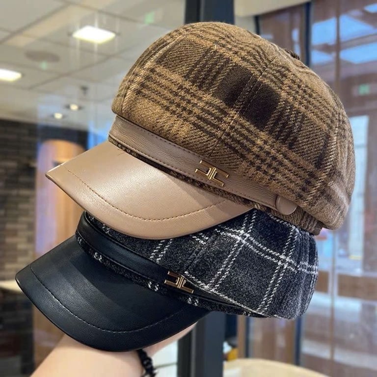 🧢 Mũ Nồi Caro Vintage – màu xịn xò