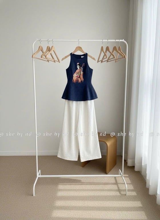 Set áo yếm thêu quần line