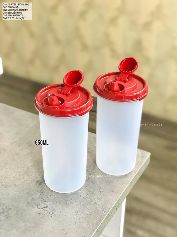 Combo 2 Bình  tupperware Stor_N_Pour_650ml