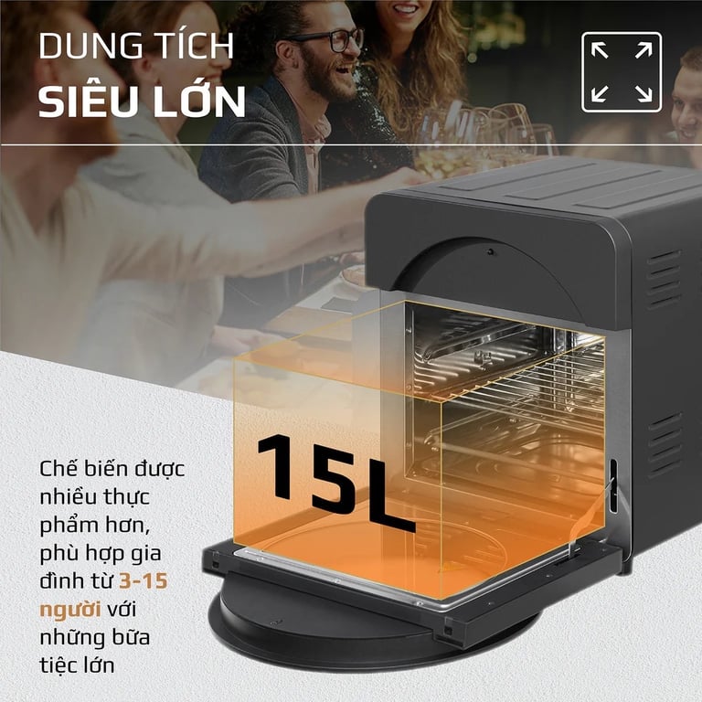 Nồi Chiên Không Dầu OLIVO AF150 - 16 Chức Năng - Dung Tích 15L - Công Suất 2500W