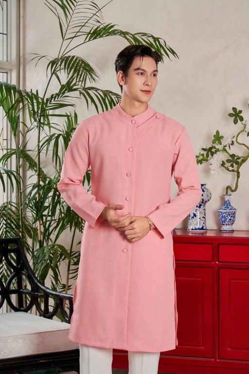 ADN 7 cúc lệch - hồng S/M/L/XL/XXL