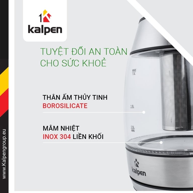 ẤM ĐUN NƯỚC SIÊU TỐC THUỶ TINH KALPEN KK66