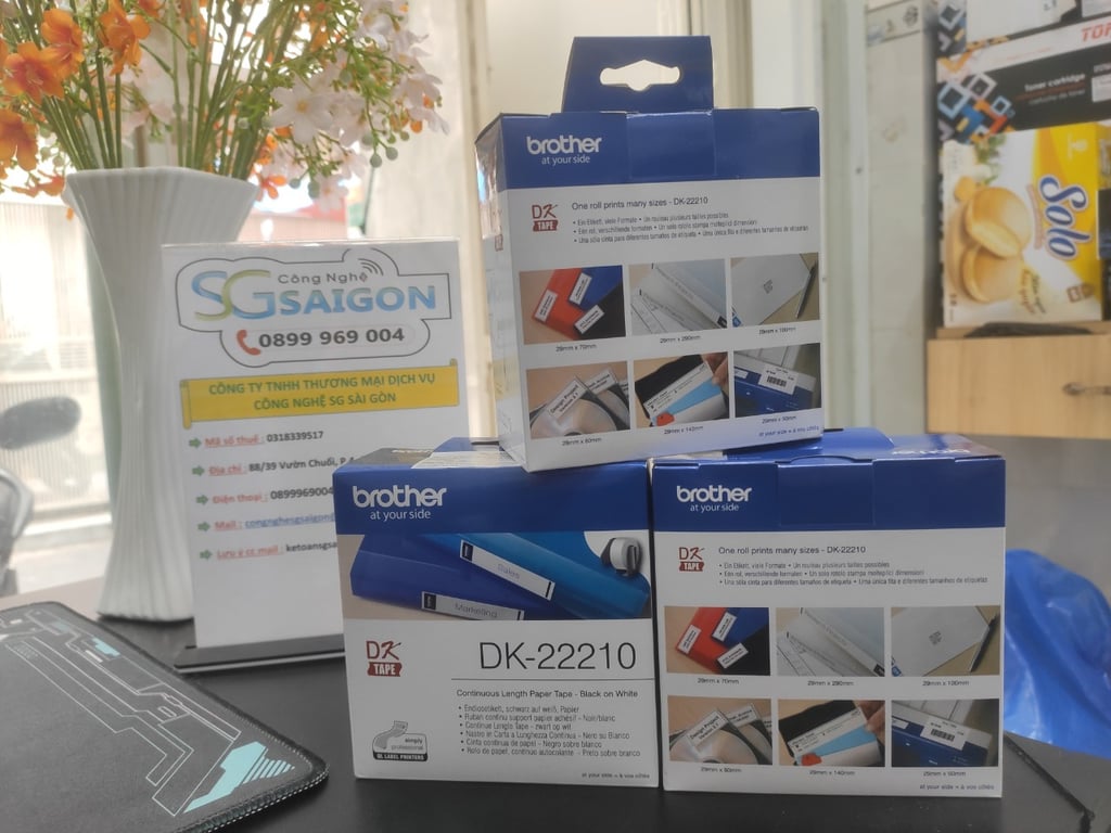 Giấy In Nhãn Chính Hãng Brother 29mm DK-22210