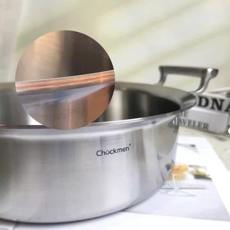 NỒI 5 LỚP KẸP ĐỒNG DÁNG THẤP CHOCKMEN 28CM - C392