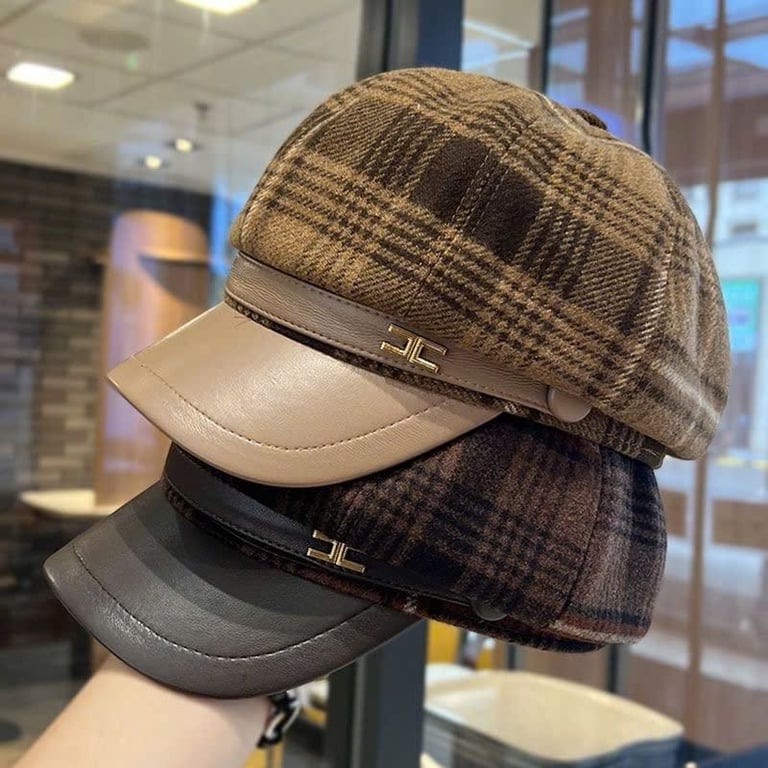 🧢 Mũ Nồi Caro Vintage – màu xịn xò
