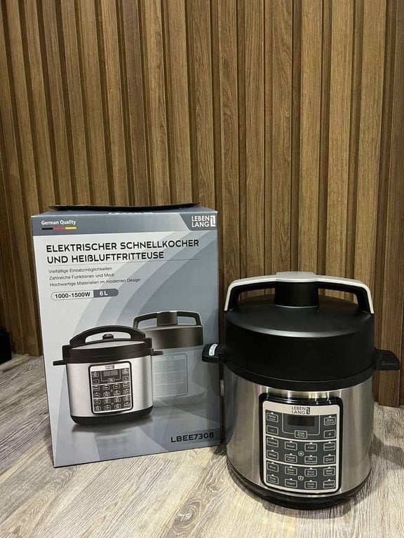 Nồi áp suất điện Lebenlang kèm nồi chiên không dầu LBEE7308