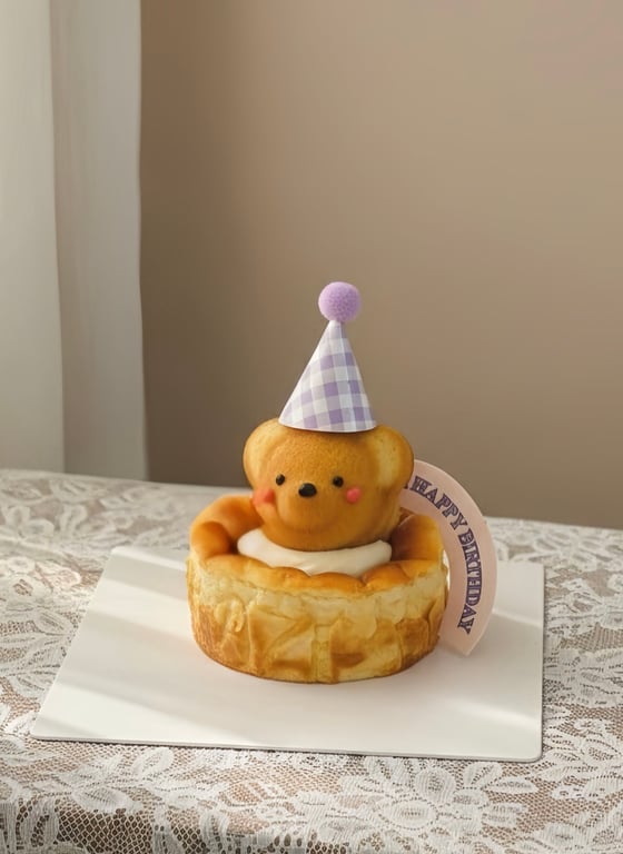 Cheese cake birthday 1 gấu 10cm