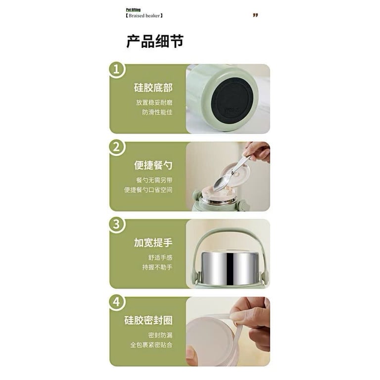 HỘP ĐỰNG THỨC ĂN GIỮ NHIỆT INOX 304 XANBO 800ML