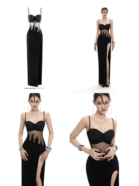 Đầm đen thiết kế Mael