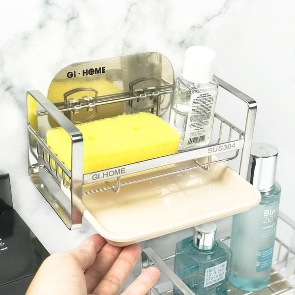 KỆ ĐỰNG ĐỒ RỬA CHÉN DÁN TƯỜNG GI-HOME KT24