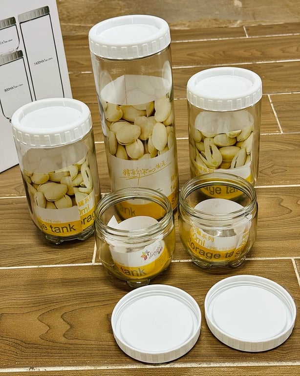 SÉT 5 HỘP ĐỰNG THỰC PHẨM BẰNG THUỶ TINH JINGBOLI SIÊU SỊN