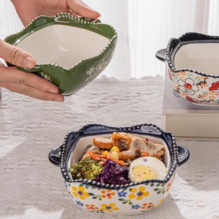 thố 400ml hoa văn vintage