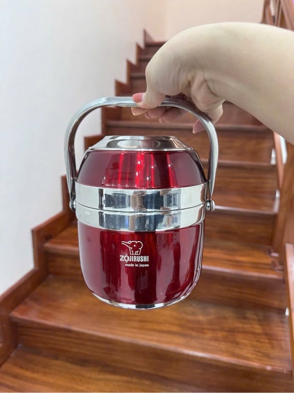 Cặp lồng cơm Inox Zojirushi - màu đỏ
