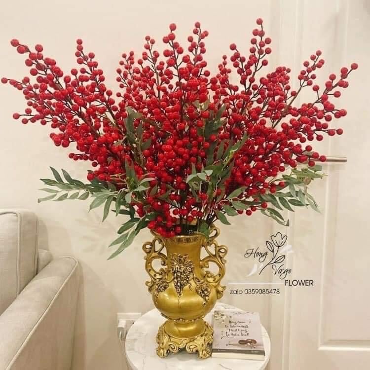 🌸 Cành Đào Đông Đỏ set 10 cành