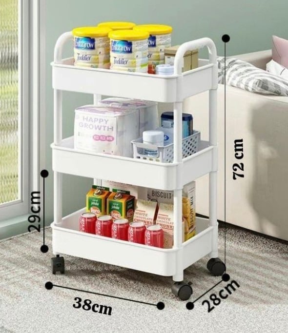 Kệ Để Đồ Đa Năng Có Bánh Xe loại 3 tầng và loại 4 tầng HK57