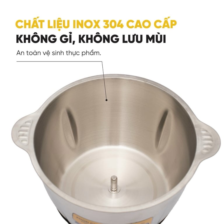 Máy Xay KUSCHELN 2L Cối Inox 304 Kèm Đầu Bóc Tỏi, Đánh Trứng