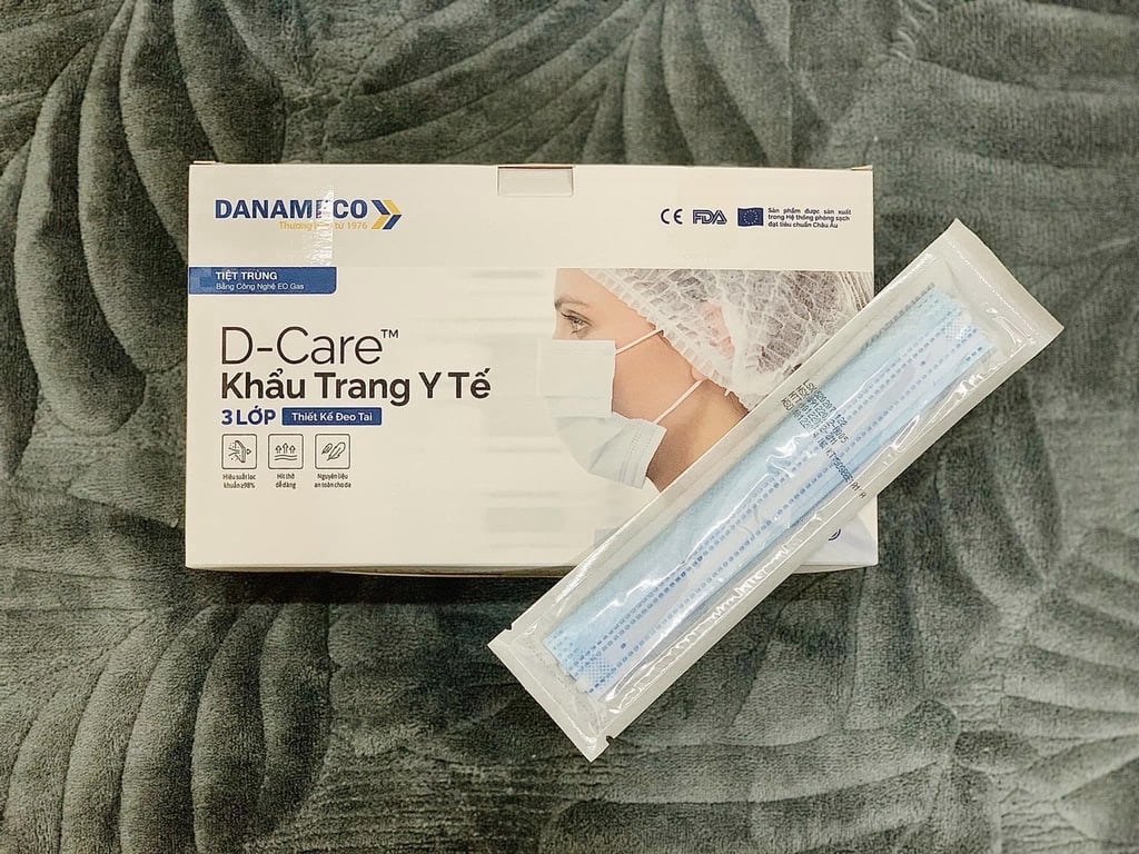 KHẨU TRANG Y TẾ TIỆT TRÙNG TỪNG CHIẾC DANAMECO (3 lớp kháng khuẩn)