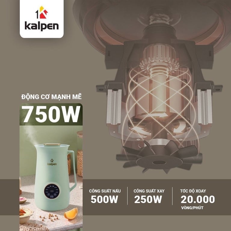 MÁY LÀM SỮA HẠT MINI KALPEN H1 và H2 600ml