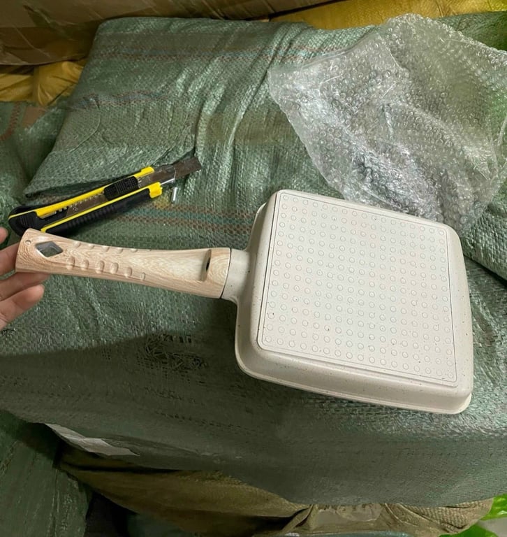 Chảo chống dính chữ nhật làm bánh, làm đồ ăn sáng đa năng.