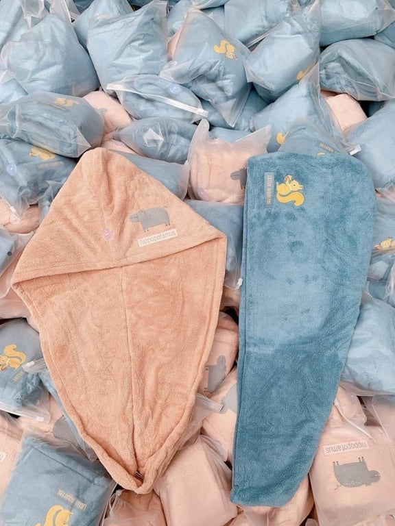 COMBO 2C KHĂN LAU TÓC CAO CẤP SIÊU THẤM HÚT