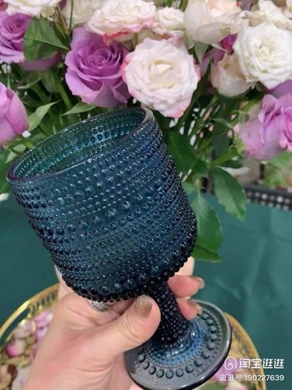 Set 6 cốc thủy tinh pha lê họa tiết hạt mưa